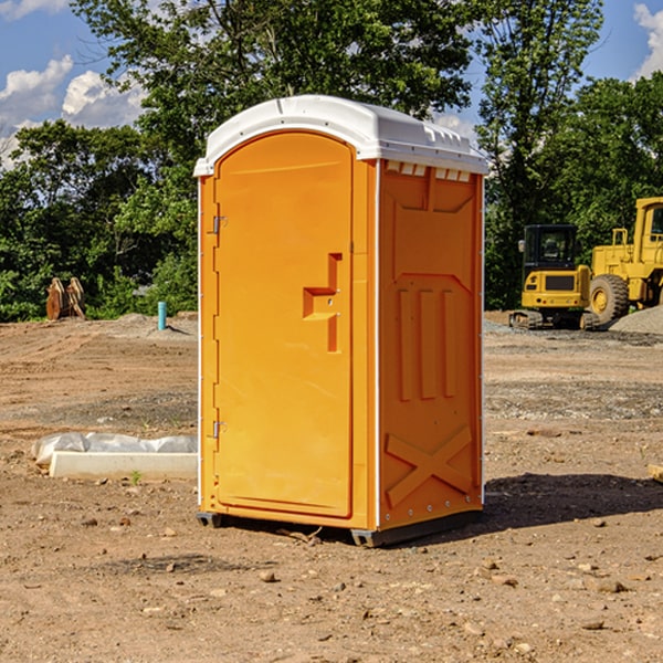 how often are the portable restrooms cleaned and serviced during a rental period in Bremer County IA